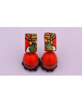 Handpainted Terracotta Jewellery – Ear rings Handpainted Terracotta Jewellery – Ear rings